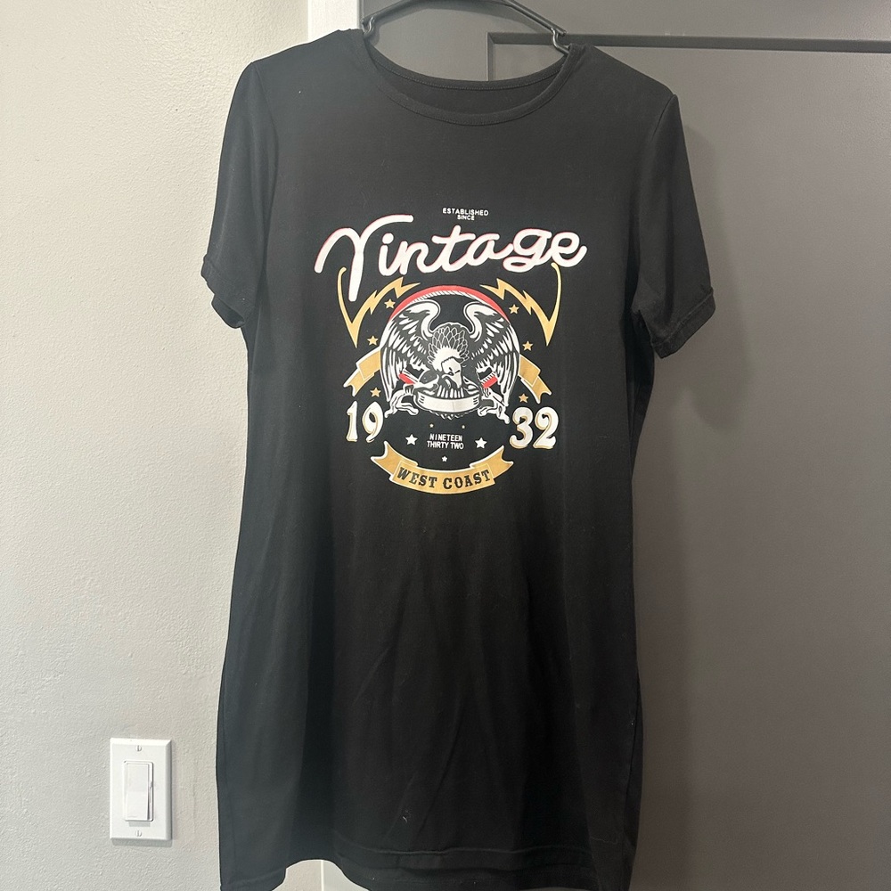 Black Graphic T-Shirt Dress